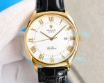 Swiss Replica Rolex Cellini 9015 White Dial Gold Bezel Men’s Watch 40mm